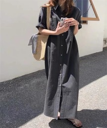 ロングシャツワンピース