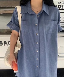 ロングシャツワンピース