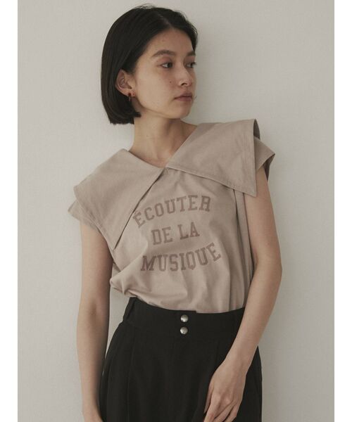 COTORICA(コトリカ)の「ビックカラープリントTシャツ(Tシャツ/カットソー・レディース・ブラック/ベージュ/オフホワイト・FREE)」の3枚目の写真