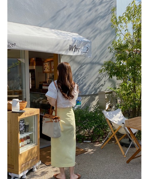 mood for a day（ムードフォーアデイ）の「forest cotton skirt /バックスリットコットンロングスカート（スカート・レディース・イエロー/アイボリー・SMALL/MEDIUM）」の4枚目の写真