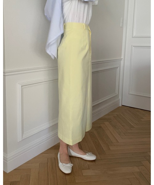 mood for a day(ムードフォーアデイ)の「forest cotton skirt /バックスリットコットンロングスカート(スカート・レディース・イエロー/アイボリー・SMALL/MEDIUM)」の5枚目の写真