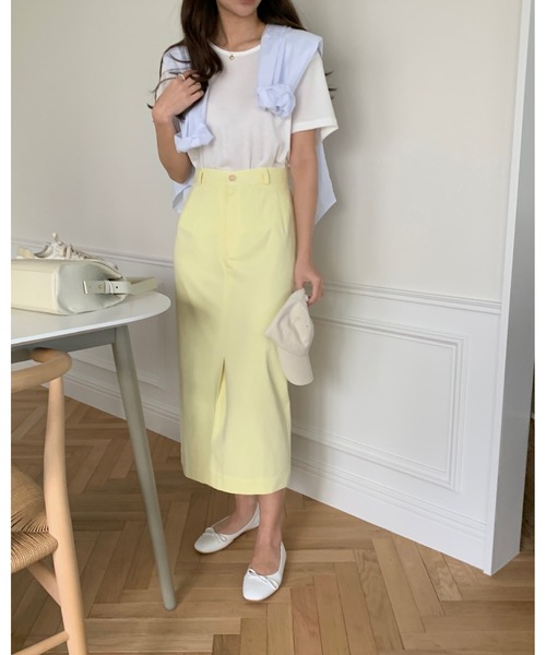 mood for a day(ムードフォーアデイ)の「forest cotton skirt /バックスリットコットンロングスカート(スカート・レディース・イエロー/アイボリー・SMALL/MEDIUM)」の7枚目の写真