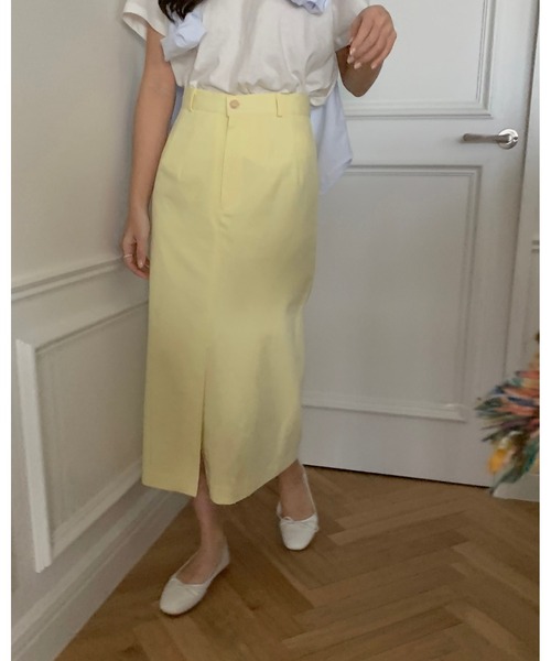 mood for a day(ムードフォーアデイ)の「forest cotton skirt /バックスリットコットンロングスカート(スカート・レディース・イエロー/アイボリー・SMALL/MEDIUM)」の10枚目の写真