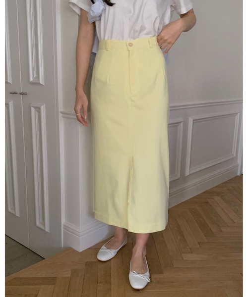 mood for a day(ムードフォーアデイ)の「forest cotton skirt /バックスリットコットンロングスカート(スカート・レディース・イエロー/アイボリー・SMALL/MEDIUM)」の11枚目の写真