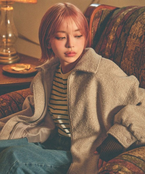 moment+（モーメントプラス）の「綿100%無地＆ボーダー ショルダーカットアウトロングスリーブTシャツ（Tシャツ/カットソー・レディース・ブラック/オフホワイト/ピンク/グリーン/ブラック系その他/ベージュ系その他・M/FREE）」の10枚目の写真