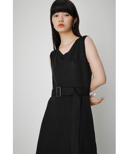 AZUL by moussy(アズールバイマウジー)の「HEM DESIGN RIB ONEPIECE/ヘムデザインリブワンピース(ワンピース・レディース・ブルー系その他/ベージュ系その他/ブラック系その他・MEDIUM/SMALL)」の4枚目の写真