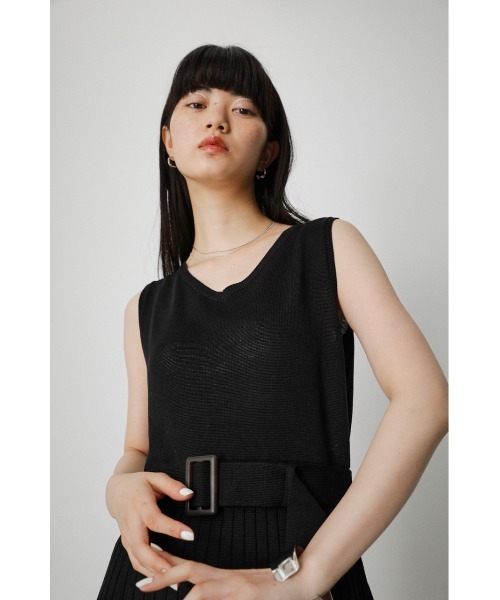 AZUL by moussy(アズールバイマウジー)の「HEM DESIGN RIB ONEPIECE/ヘムデザインリブワンピース(ワンピース・レディース・ブルー系その他/ベージュ系その他/ブラック系その他・MEDIUM/SMALL)」の5枚目の写真