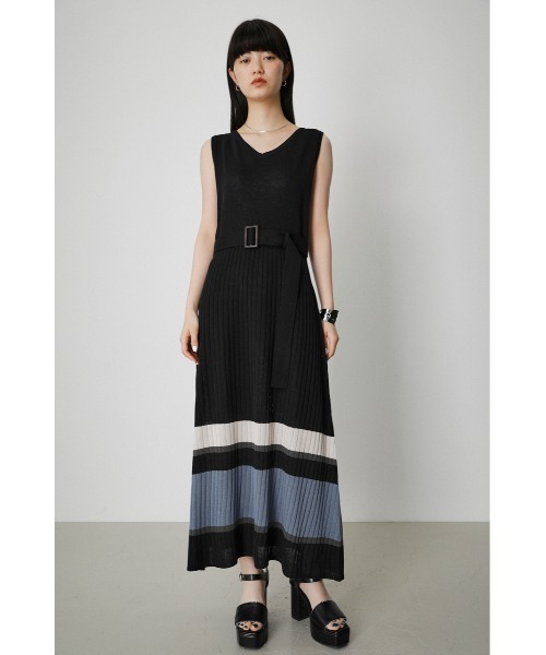 AZUL by moussy(アズールバイマウジー)の「HEM DESIGN RIB ONEPIECE/ヘムデザインリブワンピース(ワンピース・レディース・ブルー系その他/ベージュ系その他/ブラック系その他・MEDIUM/SMALL)」の7枚目の写真