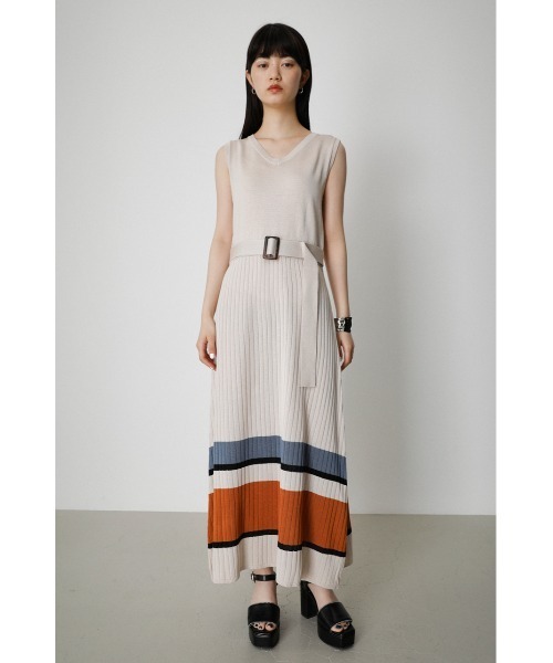 AZUL by moussy(アズールバイマウジー)の「HEM DESIGN RIB ONEPIECE/ヘムデザインリブワンピース(ワンピース・レディース・ブルー系その他/ベージュ系その他/ブラック系その他・MEDIUM/SMALL)」の16枚目の写真