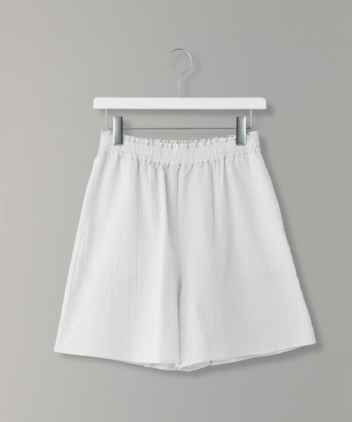 A part by（アパートバイ）の「【e/rm】セットアップ着用可能_サッカーショートパンツ　298485（ルームウェア/パジャマ・レディース・ブラック/オフホワイト/ライトグリーン・FREE）」の2枚目の写真