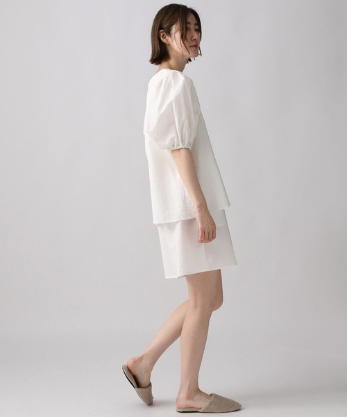 A part by（アパートバイ）の「【e/rm】セットアップ着用可能_サッカーショートパンツ　298485（ルームウェア/パジャマ・レディース・ブラック/オフホワイト/ライトグリーン・FREE）」の13枚目の写真