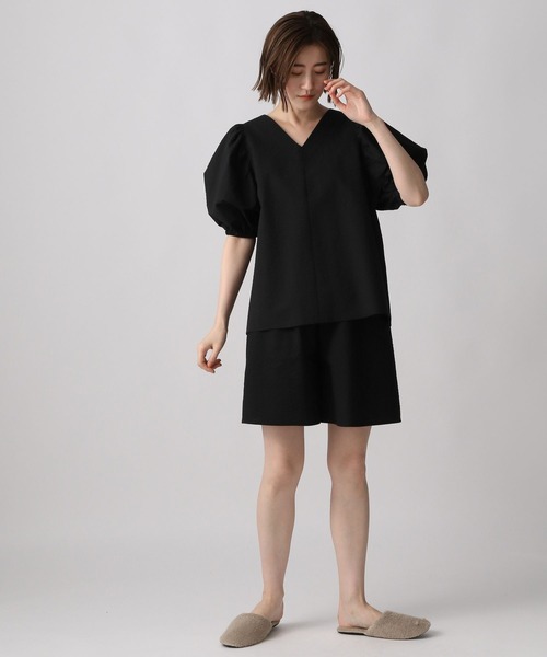 A part by（アパートバイ）の「【e/rm】セットアップ着用可能_サッカーショートパンツ　298485（ルームウェア/パジャマ・レディース・ブラック/オフホワイト/ライトグリーン・FREE）」の20枚目の写真