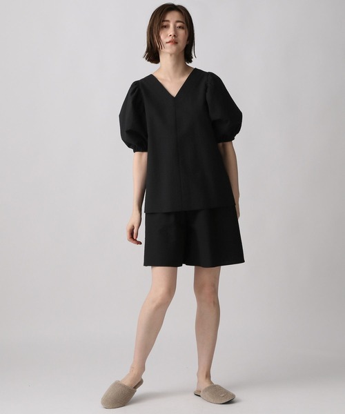 A part by（アパートバイ）の「【e/rm】セットアップ着用可能_サッカーショートパンツ　298485（ルームウェア/パジャマ・レディース・ブラック/オフホワイト/ライトグリーン・FREE）」の18枚目の写真