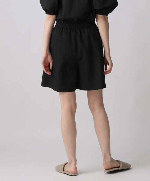 A part by（アパートバイ）の「【e/rm】セットアップ着用可能_サッカーショートパンツ　298485（ルームウェア/パジャマ・レディース・ブラック/オフホワイト/ライトグリーン・FREE）」の6枚目の写真