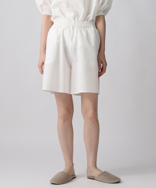 A part by（アパートバイ）の「【e/rm】セットアップ着用可能_サッカーショートパンツ　298485（ルームウェア/パジャマ・レディース・ブラック/オフホワイト/ライトグリーン・FREE）」の21枚目の写真