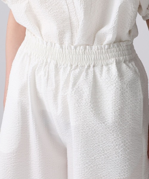 A part by（アパートバイ）の「【e/rm】セットアップ着用可能_サッカーショートパンツ　298485（ルームウェア/パジャマ・レディース・ブラック/オフホワイト/ライトグリーン・FREE）」の7枚目の写真