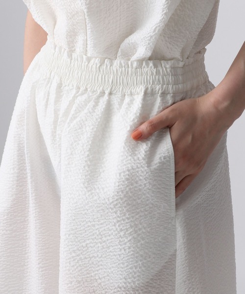 A part by（アパートバイ）の「【e/rm】セットアップ着用可能_サッカーショートパンツ　298485（ルームウェア/パジャマ・レディース・ブラック/オフホワイト/ライトグリーン・FREE）」の5枚目の写真