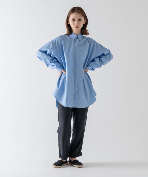 BRICK & SONS（ブリックアンドサンズ）の「オーバーサイズ ブロードシャツ＜ブルー＞（シャツ/ブラウス・メンズ・ブルー・LL/M/L）」の15枚目の写真