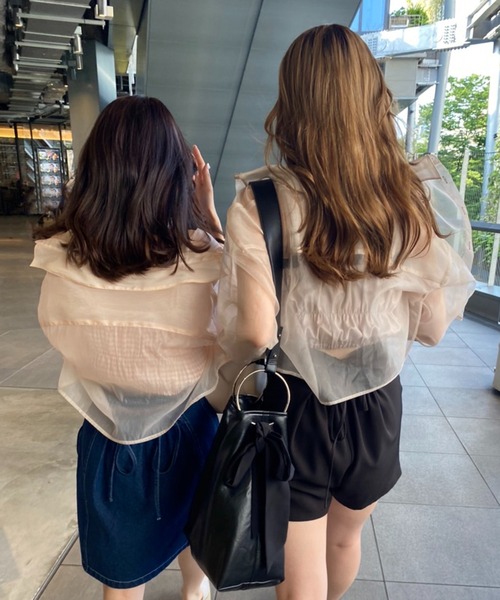 one after another NICE CLAUP（ワンアフターアナザーナイスクラップ）の「シアーシャツビスチェセット（シャツ/ブラウス・レディース・ベージュ/グリーン系その他/ピンク系その他・FREE）」の16枚目の写真