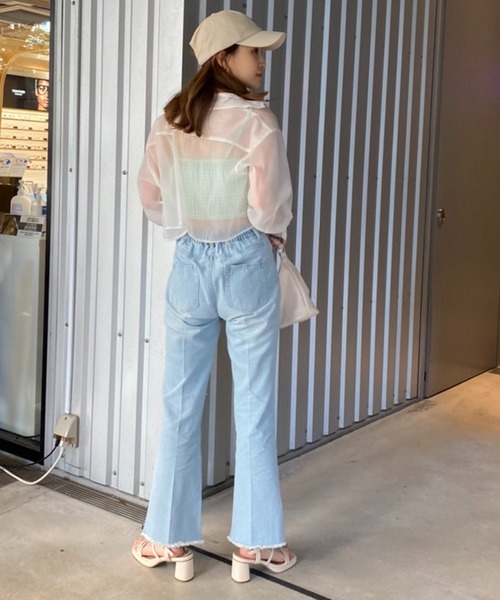 one after another NICE CLAUP（ワンアフターアナザーナイスクラップ）の「シアーシャツビスチェセット（シャツ/ブラウス・レディース・ベージュ/グリーン系その他/ピンク系その他・FREE）」の10枚目の写真