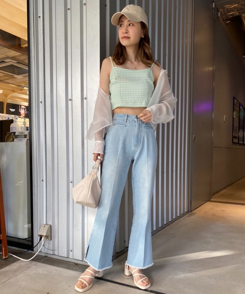 one after another NICE CLAUP（ワンアフターアナザーナイスクラップ）の「シアーシャツビスチェセット（シャツ/ブラウス・レディース・ベージュ/グリーン系その他/ピンク系その他・FREE）」の13枚目の写真