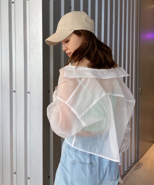 one after another NICE CLAUP（ワンアフターアナザーナイスクラップ）の「シアーシャツビスチェセット（シャツ/ブラウス・レディース・ベージュ/グリーン系その他/ピンク系その他・FREE）」の17枚目の写真