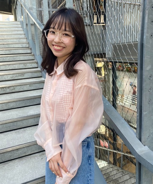 one after another NICE CLAUP（ワンアフターアナザーナイスクラップ）の「シアーシャツビスチェセット（シャツ/ブラウス・レディース・ベージュ/グリーン系その他/ピンク系その他・FREE）」の18枚目の写真