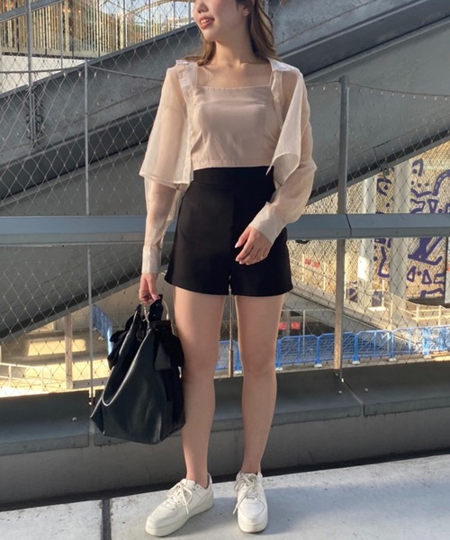 one after another NICE CLAUP（ワンアフターアナザーナイスクラップ）の「シアーシャツビスチェセット（シャツ/ブラウス・レディース・ベージュ/グリーン系その他/ピンク系その他・FREE）」の19枚目の写真