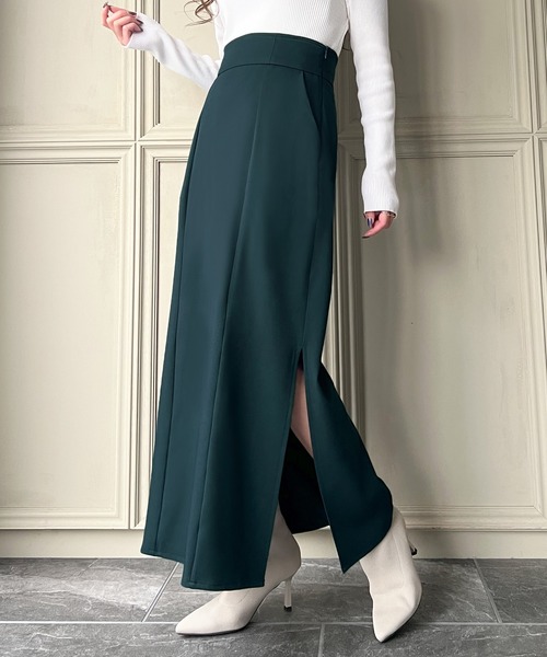 JUNOAH（ジュノア）の「サイドスリットタイトスカート（スカート・レディース・ブラック/アイボリー/ブラウン/ダークグリーン/モカ・MEDIUM/LARGE/X-LARGE/SMALL）」の22枚目の写真