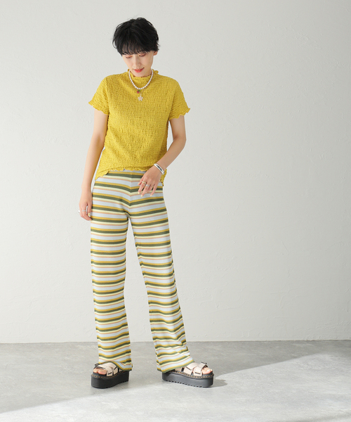 Oriens JOURNAL STANDARD（オリエンス ジャーナルスタンダード）の「シャーリングチビTシャツ（Tシャツ/カットソー・レディース・イエロー/レッド/ブラック・FREE）」の5枚目の写真