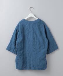 6（ロク）の「＜6(ROKU)＞COTTON JACQUARD V NECK 5SLEEVE SHIRT