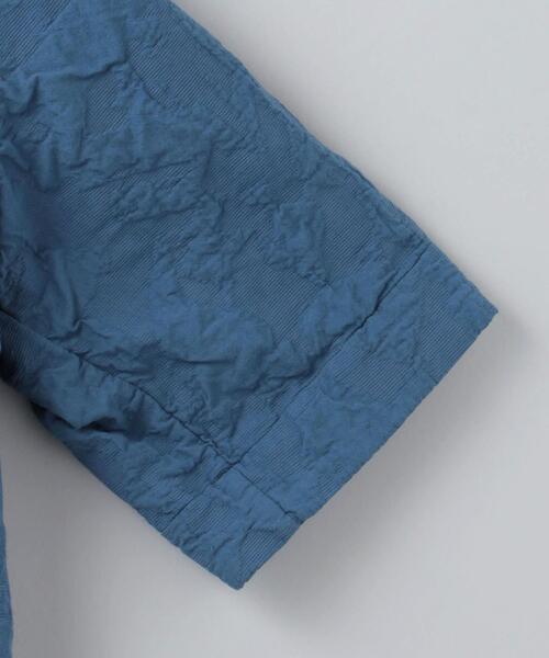 6（ロク）の「＜6(ROKU)＞COTTON JACQUARD V NECK 5SLEEVE SHIRT