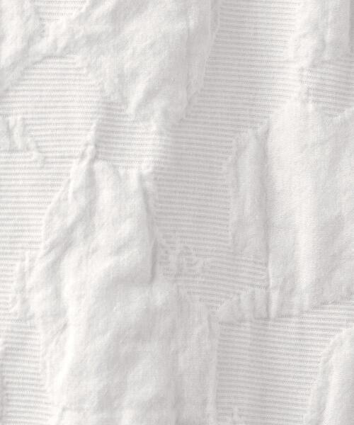 6（ロク）の「＜6(ROKU)＞COTTON JACQUARD V NECK 5SLEEVE SHIRT