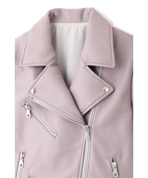 JILL STUART（ジルスチュアート）の「◆ グレンライダースジャケットブルゾン（ライダースジャケット・レディース・ブラック/パープル・SMALL/MEDIUM）」の18枚目の写真