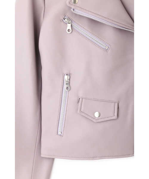 JILL STUART（ジルスチュアート）の「◆ グレンライダースジャケットブルゾン（ライダースジャケット・レディース・ブラック/パープル・SMALL/MEDIUM）」の20枚目の写真