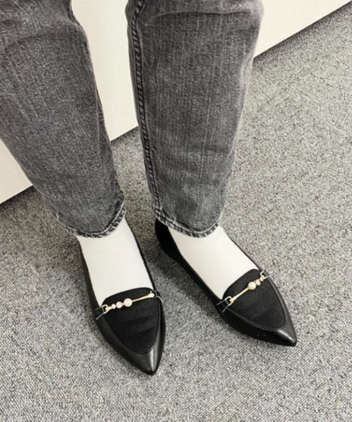 JELLY BEANS（ジェリービーンズ）の「パールビジュービットローファーパンプス【Made in Japan】<ふわさら>(113-64601)JELLY BEANS(ジェリービーンズ)（パンプス・レディース・ブラック系その他/ワイン/グレイッシュベージュ/ブラック/アイボリー・23/24/25/22/25.5/22.5/24.5/23.5/21.5）」の16枚目の写真