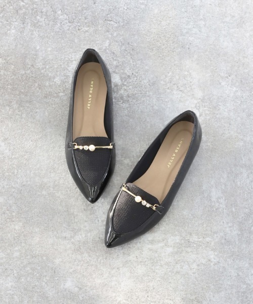 JELLY BEANS（ジェリービーンズ）の「パールビジュービットローファーパンプス【Made in Japan】<ふわさら>(113-64601)JELLY BEANS(ジェリービーンズ)（パンプス・レディース・ブラック系その他/ワイン/グレイッシュベージュ/ブラック/アイボリー・23/24/25/22/25.5/22.5/24.5/23.5/21.5）」の22枚目の写真