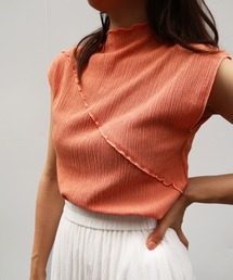 Brownie | Brownie フリルメロー切替ボトルネックノースリーブ(Tシャツ/カットソー)