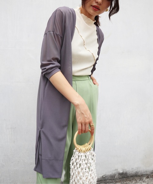 Brownie（ブラウニー）の「Brownie フリルメロー切替ボトルネックノースリーブ（Tシャツ/カットソー・レディース・グリーン/アイボリー/オレンジ/ブラック・FREE）」の10枚目の写真