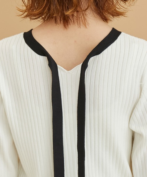 ROPE' PICNIC（ロペピクニック）の「2WAY/ボウタイニットプルオーバー（ニット/セーター・レディース・ブラック/ブルー/オフホワイト/ベージュ・38）」の13枚目の写真