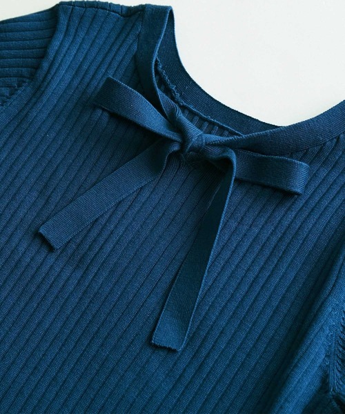 ROPE' PICNIC（ロペピクニック）の「2WAY/ボウタイニットプルオーバー（ニット/セーター・レディース・ブラック/ブルー/オフホワイト/ベージュ・38）」の20枚目の写真