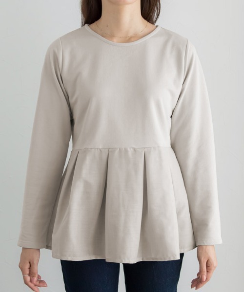 Pierrot（ピエロ）の「ライトスウェットタックデザインプルオーバー（スウェット・レディース・オフホワイト/ブラック/グレイッシュベージュ/パープル・M/L）」の7枚目の写真