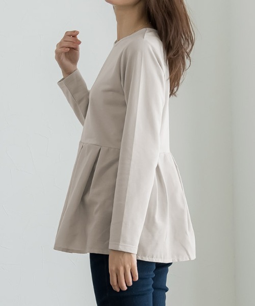 Pierrot（ピエロ）の「ライトスウェットタックデザインプルオーバー（スウェット・レディース・オフホワイト/ブラック/グレイッシュベージュ/パープル・M/L）」の8枚目の写真