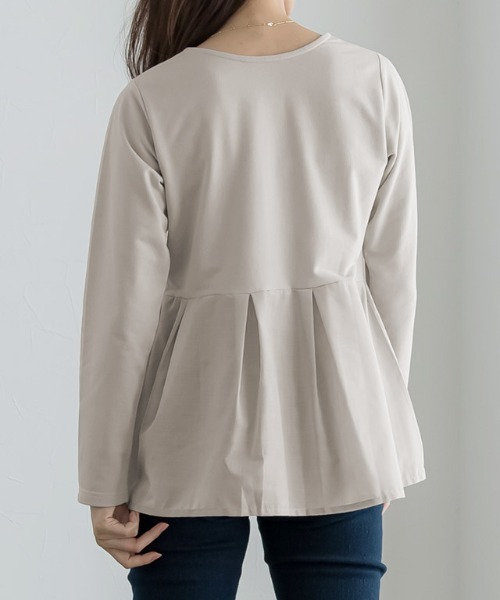 Pierrot（ピエロ）の「ライトスウェットタックデザインプルオーバー（スウェット・レディース・オフホワイト/ブラック/グレイッシュベージュ/パープル・M/L）」の10枚目の写真