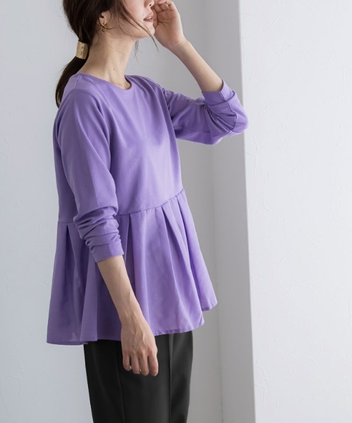 Pierrot（ピエロ）の「ライトスウェットタックデザインプルオーバー（スウェット・レディース・オフホワイト/ブラック/グレイッシュベージュ/パープル・M/L）」の19枚目の写真