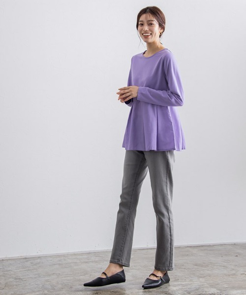 Pierrot（ピエロ）の「ライトスウェットタックデザインプルオーバー（スウェット・レディース・オフホワイト/ブラック/グレイッシュベージュ/パープル・M/L）」の20枚目の写真