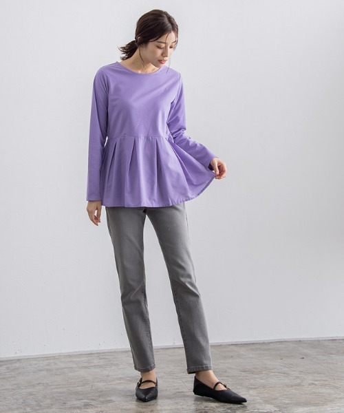 Pierrot（ピエロ）の「ライトスウェットタックデザインプルオーバー（スウェット・レディース・オフホワイト/ブラック/グレイッシュベージュ/パープル・M/L）」の21枚目の写真