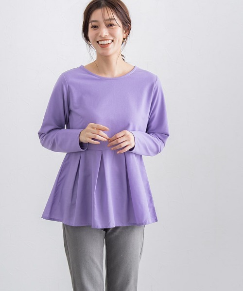 Pierrot（ピエロ）の「ライトスウェットタックデザインプルオーバー（スウェット・レディース・オフホワイト/ブラック/グレイッシュベージュ/パープル・M/L）」の22枚目の写真