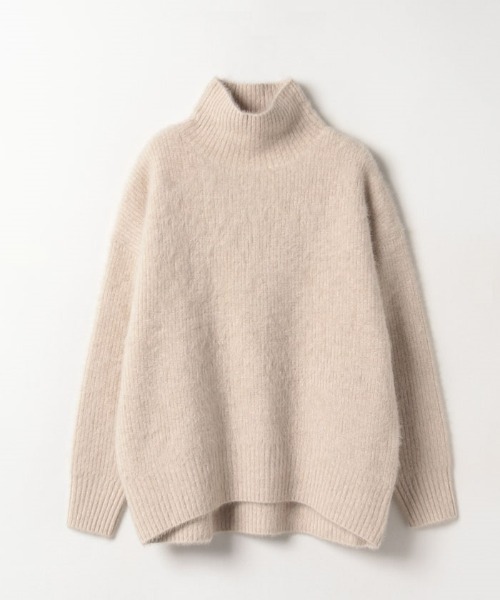allureville(アルアバイル)の「WOOLカシミヤ片畦チュニック(ニット/セーター・レディース・イエロー/グレー系その他/アイボリー・2)」の1枚目の写真