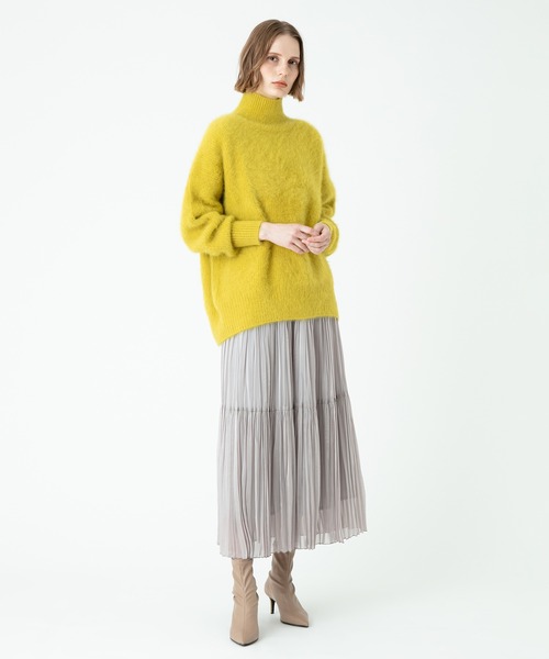allureville(アルアバイル)の「WOOLカシミヤ片畦チュニック(ニット/セーター・レディース・イエロー/グレー系その他/アイボリー・2)」の4枚目の写真
